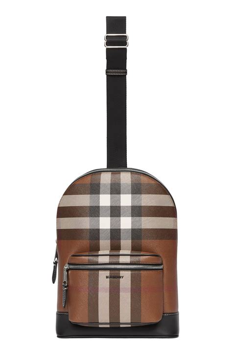 burberry micro check coated backpack